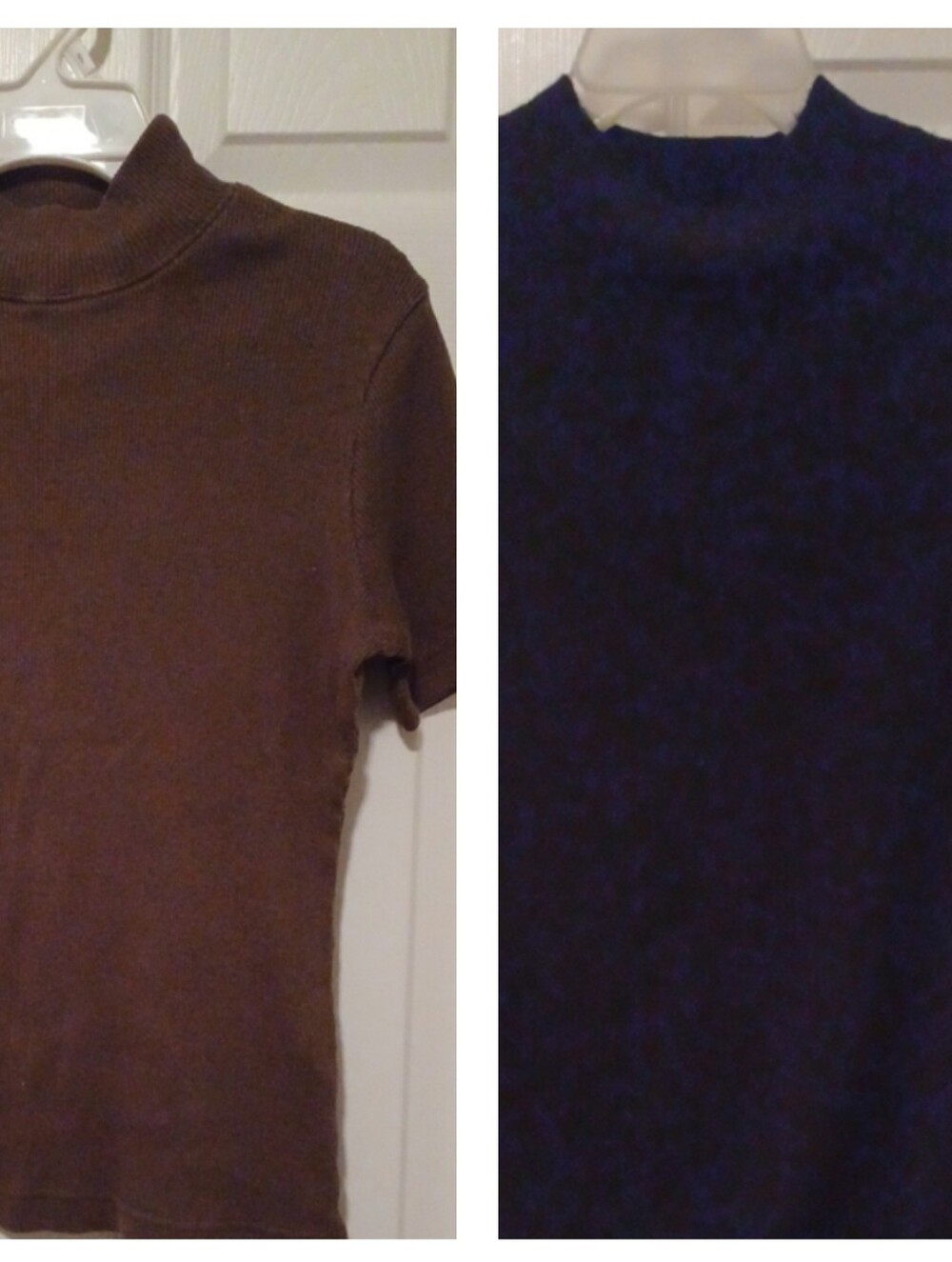 - Studio C Black Sleeveless Mock Neck Tee & Brown Short Sleeve Tee Size Medium